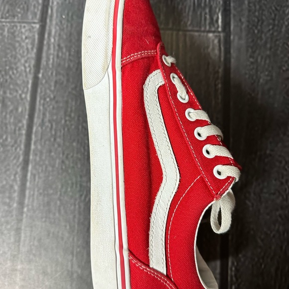 Vans  Mens Womens Red White  Canvas Low Top Skateboard Shoes - Picture 4 of 8